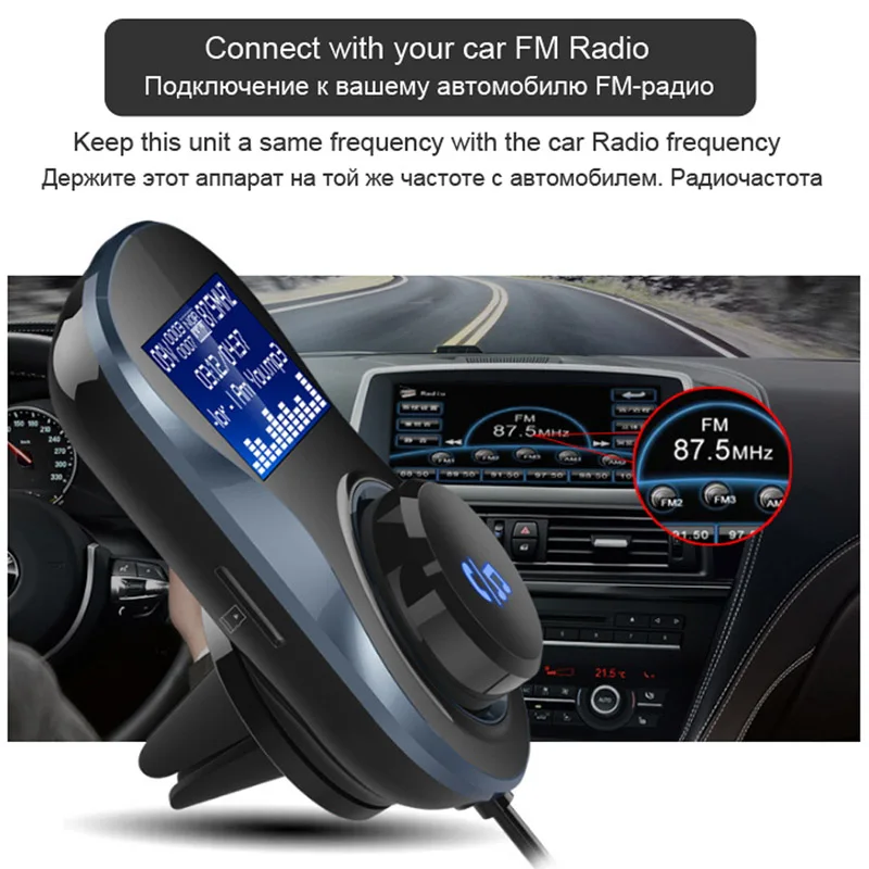 XCGaoon BC30 fm-передатчик, громкая связь, Bluetooth 4,1+ EDR, автомобильный комплект, поддержка TF карты, MP3, автомобильный аудио адаптер, автомобильное зарядное устройство А