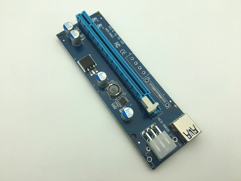 Новый Riser Card PCI-E 1x к 16x удлинитель со светодиодный подсветкой 60 см USB 3,0 переходная карта PCI-E 6Pin мощность для BTC Bitcoin Mining Antminer Miner