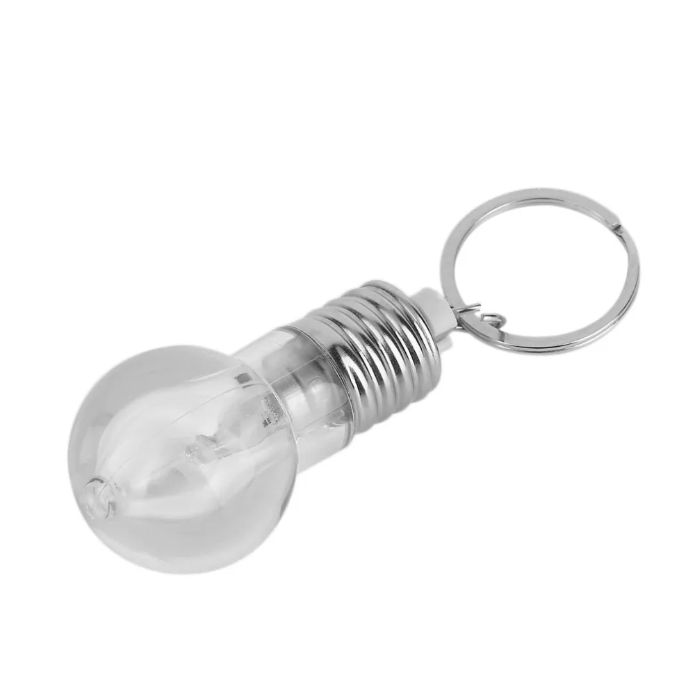 

Mini Creative Colorful Changing LED Flashlight pocket Light Bulb battery Key Chain Ring Keychain Clear Lamp Torch Keyring light