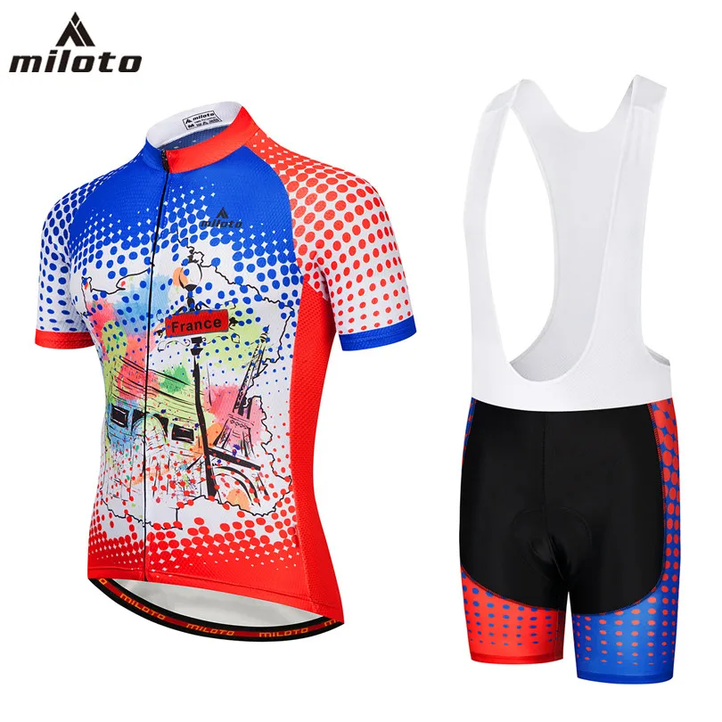 Bike Jersey and Cycling Bibs White Short Sleeve For Men Red Cycle
