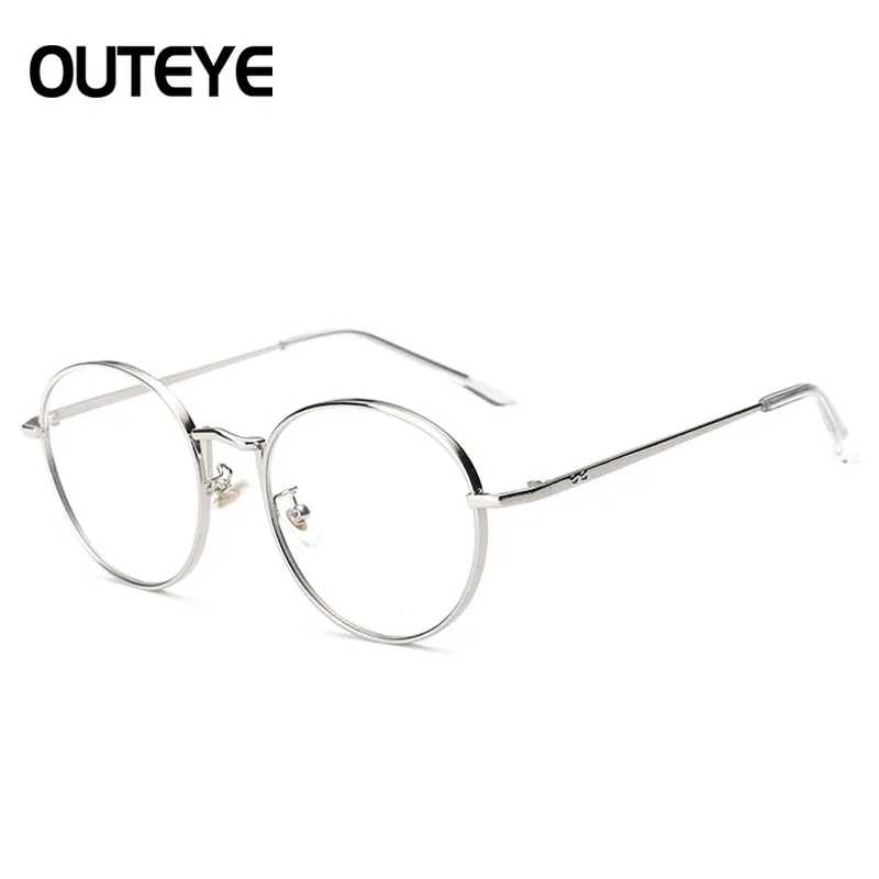 Прозрачные линзы глаз Очки Рамки для Для мужчин Для женщин Мода г. оптический глаз Очки круглые металлические очки Рамки поддельные из металла Стекло очки
