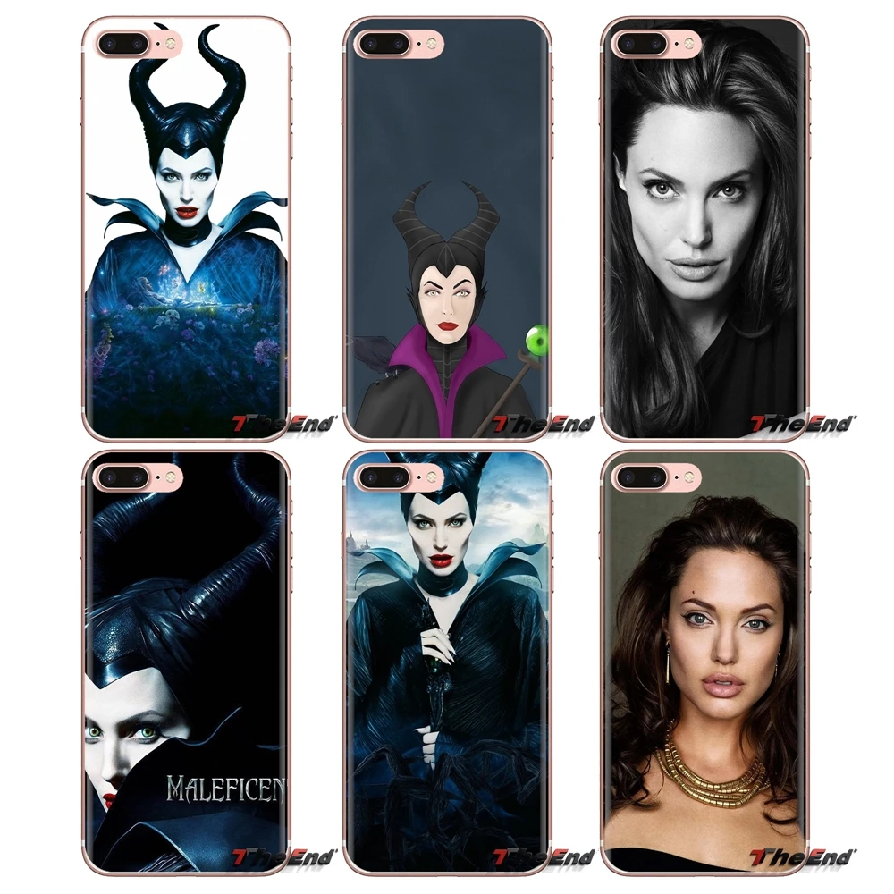Transparent Soft Cases Covers For Samsung Galaxy A3 A5 A7 A9 A8 Star A6 Plus 2018 2015 2016 2017 Angelina Jolie Maleficent horns |
