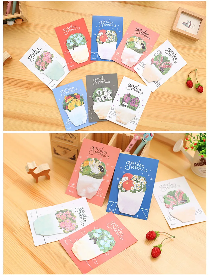 Kawaii романтический цветок садовая бумага липкая бумага для заметок стикер для заметок подарок корейской записках канцелярские