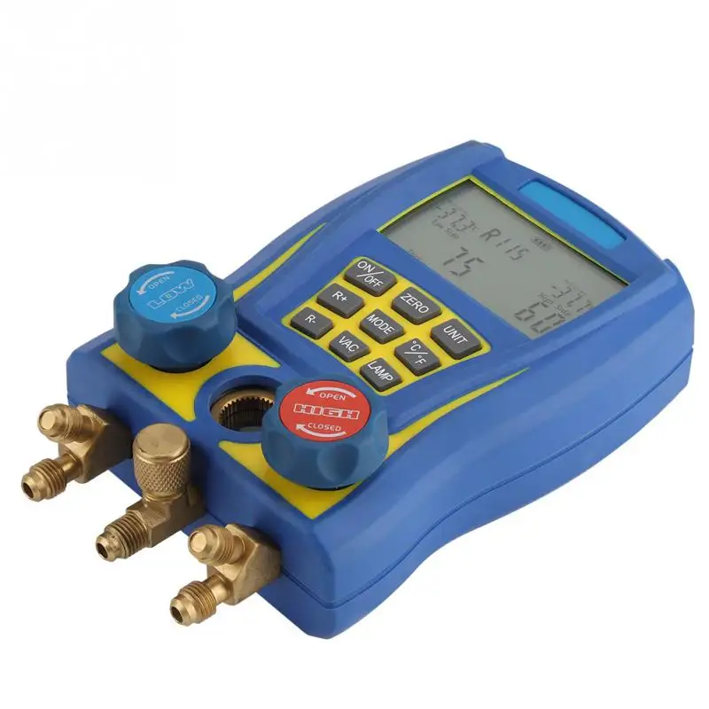 Digital Testing Manifolds Refrigeration Pressure Vacuum Gauge Meter HD