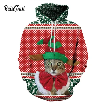 

Raise Trust Fashion Winter Sweatshirts For Women New Men's 3d Print Christmas Style Lovely Cat Harajuku Hoodies Streetwear XXXL