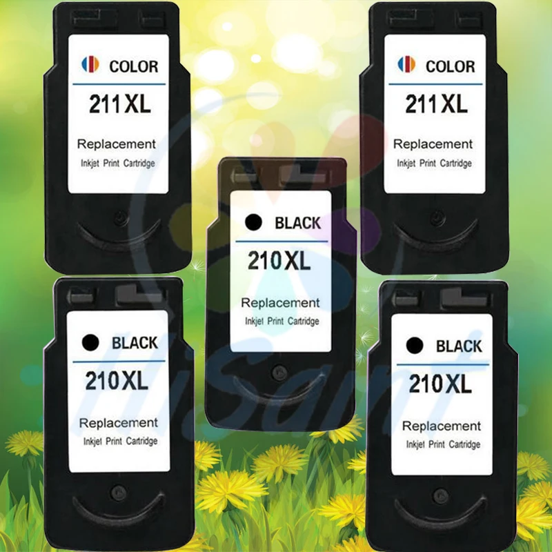 Hot sale Ink Cartridges For Canon PG 210 CL 211 (3bks+2cls) For Canon PIXMA IP2700 MP250 MP280
