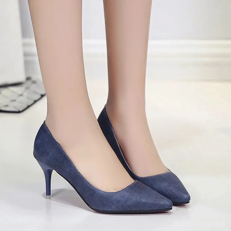 

Spring  Autumn 2017 Nude Color High-Heeled Shoes Female Thin Heels Pointed Toe Elegant Sexy Work Shoes 7.5 CM