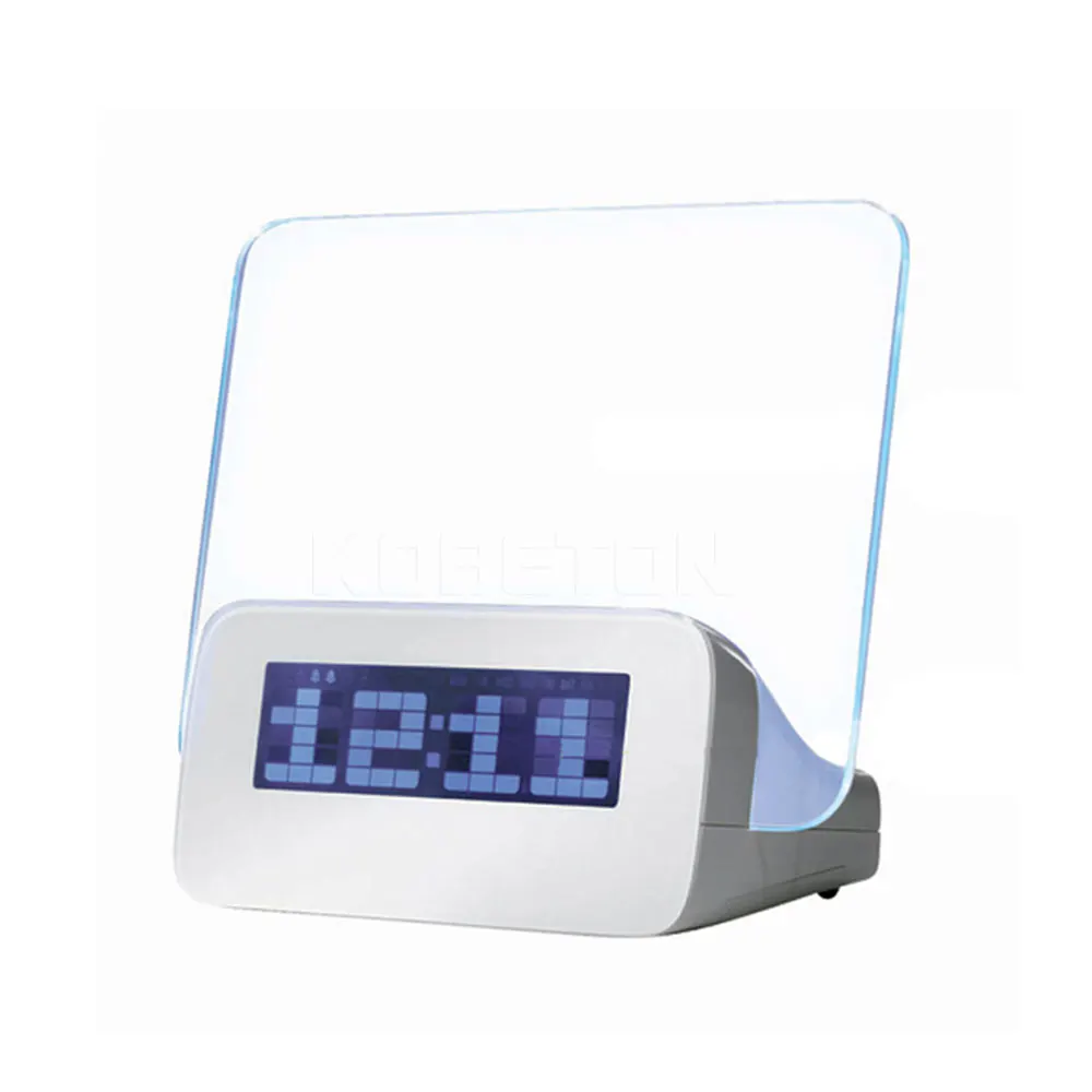 Светодиодный люминесцентный экран для сообщений с подсветкой Повтор Цифровой Будильник Календарь Ночник модем светодиодный Будильник Despertador настольные часы