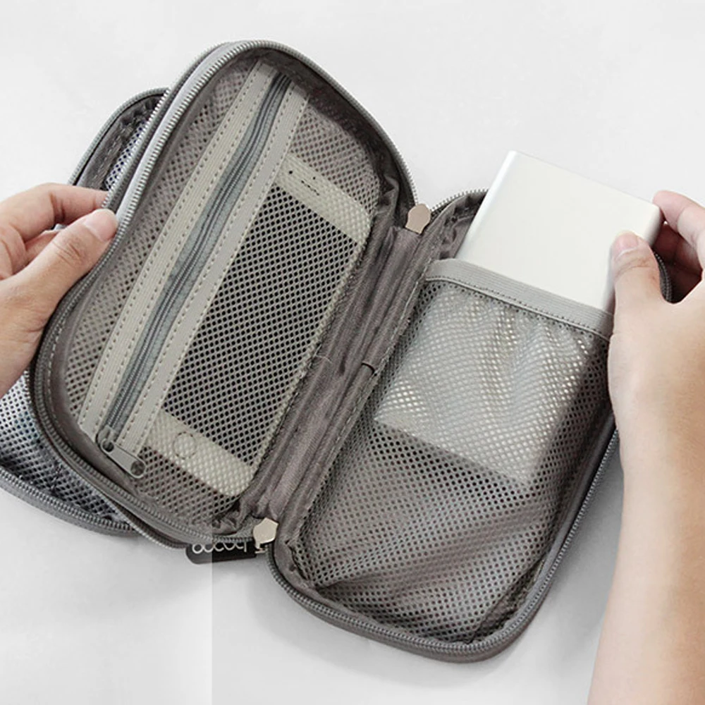 Travel Gadget Organizer Bag Portable digital cable bag Electronics Accessories Storage Carrying Case Pouch for USB power Bank