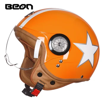 

NEW Arrival Cascos para moto Open Face Helmet with Lens Chopper Motorcycle Helmets Motocross Helmet BEON-110