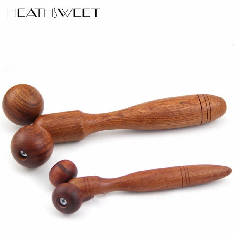 

Healthsweet Wooden Roller Massager Wood Back Massage Stick Thin Face Tools Hand Push Leg Neck Head Waist Massage Wheel Device