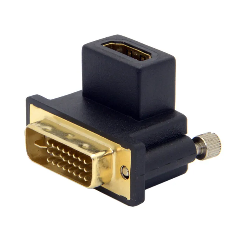 Поворотный адаптер 90 градусов вверх под углом DVI папа HDMI мама для компьютера HDTV и