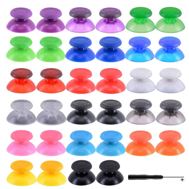 

2pcs PS4 Controller Joystick Thumbsticks Analog Thumb Sticks Mushroom Caps+Screwdriver for Sony Dualshock 4 PS4/PS4 Slim/PS4pro