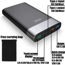 Vinsic Quick Charge 3.0 Мощность Bank 20000 мАч QC 3.0 Тип-C 3A Быстрая зарядка для IPhone IPad Xiaomi Mi5 Nexus 5×6 P Huawei Универсальный