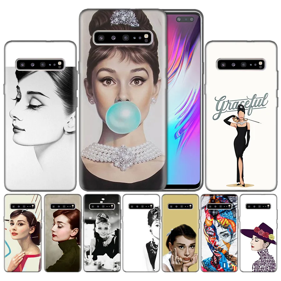 

Bags Capa Coque Shell Cases For Samsung Galaxy S8 S9 A50 S10 S10e Plus 5G A10 A20 A30 A40 A60 A70 Back Covers Audrey Hepburn
