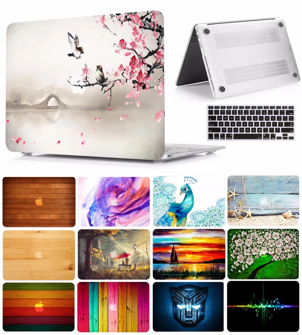 

Laptop Tablet Protective Hard Shell Case Keyboard Cover Skin Set Bag For 11 12 13 15" Apple Macbook Air Pro Retina Touch Bar ZH