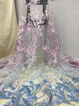 

embroidered tulle mesh lace fabric S-51711 top selling african french net lace fabric