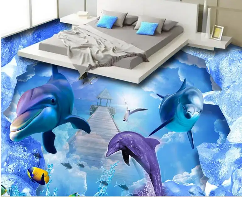 Самоклеющиеся обои 3d полы ледяной Sea World фото обои 3d плитки для пола обои для гостиной 3D Пол