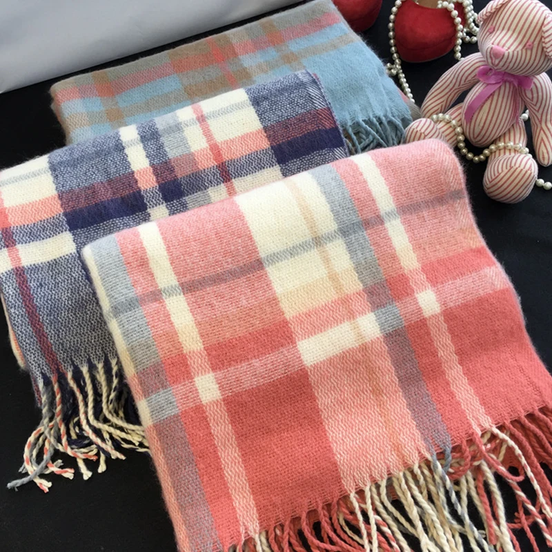 

Mingjiebihuo New fashion autumn and winter thick warm scarf couple dual-use plaid scarf plus long paragraph