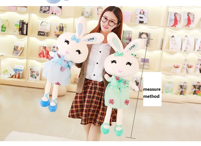 

flowers skirt rabbit plush toy cartoon rabbit large 90cm love rabbit soft doll throw pillow Christmas gift b1204