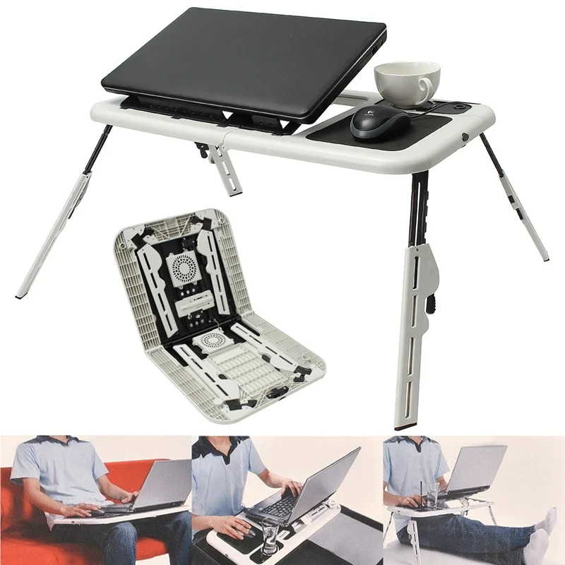 

Multi-function Folding Laptop Desk Table Laptop Stand Holder With 2 USB Cooling Fans Mouse Pad Laptop Table Laptodesk For Bed