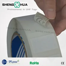 2000 шт./лот ISO 18000-6C RFID UHF пассивная пустая медная бумажная этикетка в рулоне посылка с маленьким логотипом для печати для отслеживания логистики
