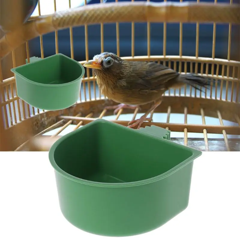 

Plastic Parrot Feeder Food Water Bowl Pigeons Birds Cage Sand Cup Feeding