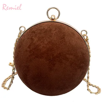 

Women's Designer Handbag 2018 Retro Fashion New High quality Matte PU Leather Women bag Mini Round Chain Shoulder Messenger bags