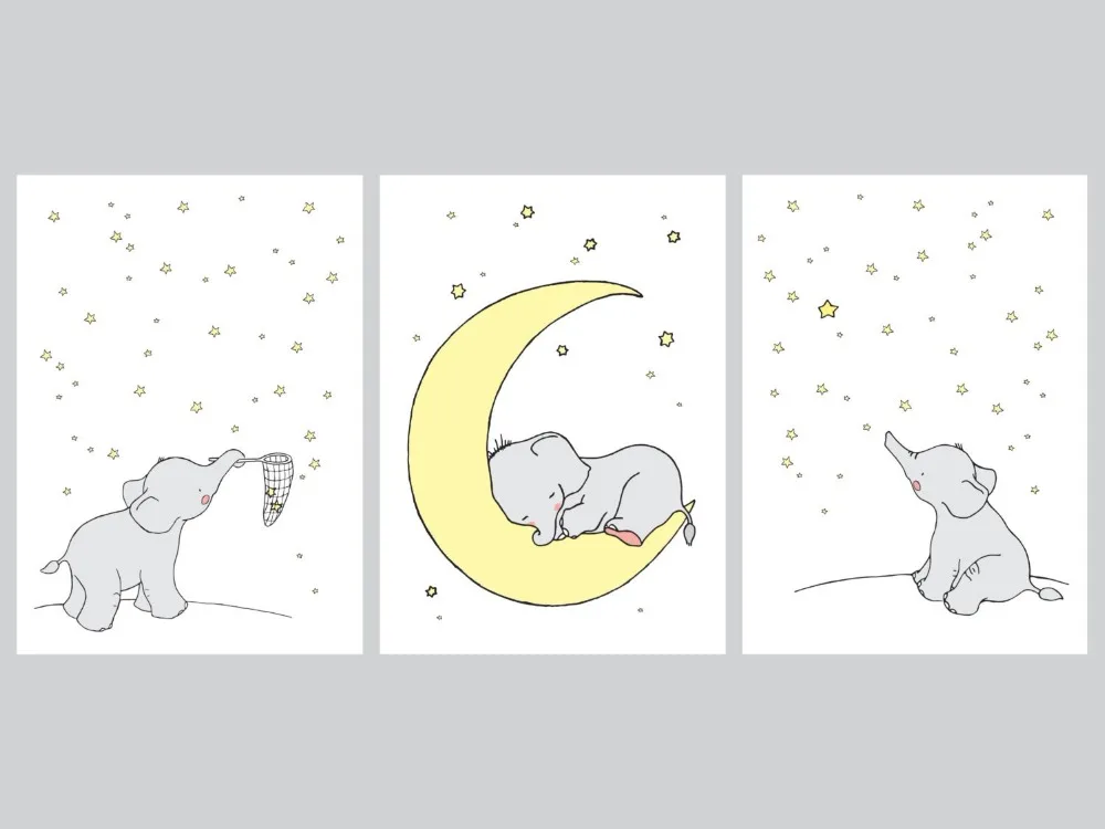 漫画象キャンバス絵画の壁絵アートプリント かわいい動物象コアラ
