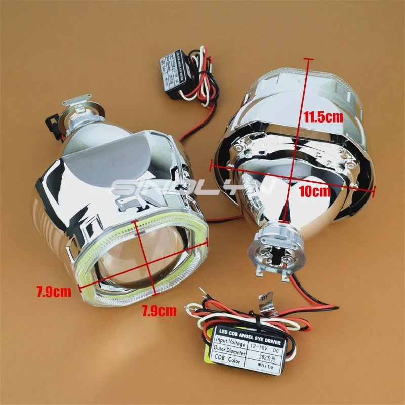 Sinolyn H4 H7 Биксеноновые линзы глаза ангела дьявола полный комплект мини 2,5 H1 HID проектор DRL фары линзы для автомобиля Аксессуары для модернизации