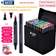 STA 30/40/60/80/128 маркеры для рисования на спиртовой основе, двойной наконечник, профессиональное качество для профессионального рисования и школы