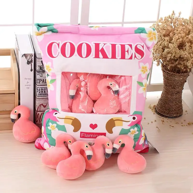 

A bag of 8pcs flamingos Rabbit small toy Stuffed plush japan anime figure doll Creative cushion Cinnamoroll Pillow