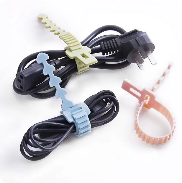 Correas de alambre eléctrico de Gel de sílice ajustadas 30 unids/lote Cable de datos de la computadora Cable de bloqueo automático