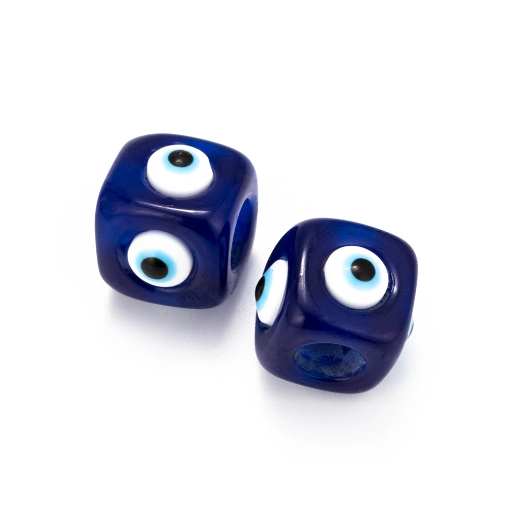 Lucky Eye Blue Evil Eye Смола квадратный фиксатор бусин, бусины для ожерелья браслет аксессуары для ювелирных изделий EY6108