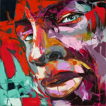 

Palette knife painting portrait Palette knife Face Oil painting Impasto figure on canvas Hand painted Francoise Nielly 0610-15