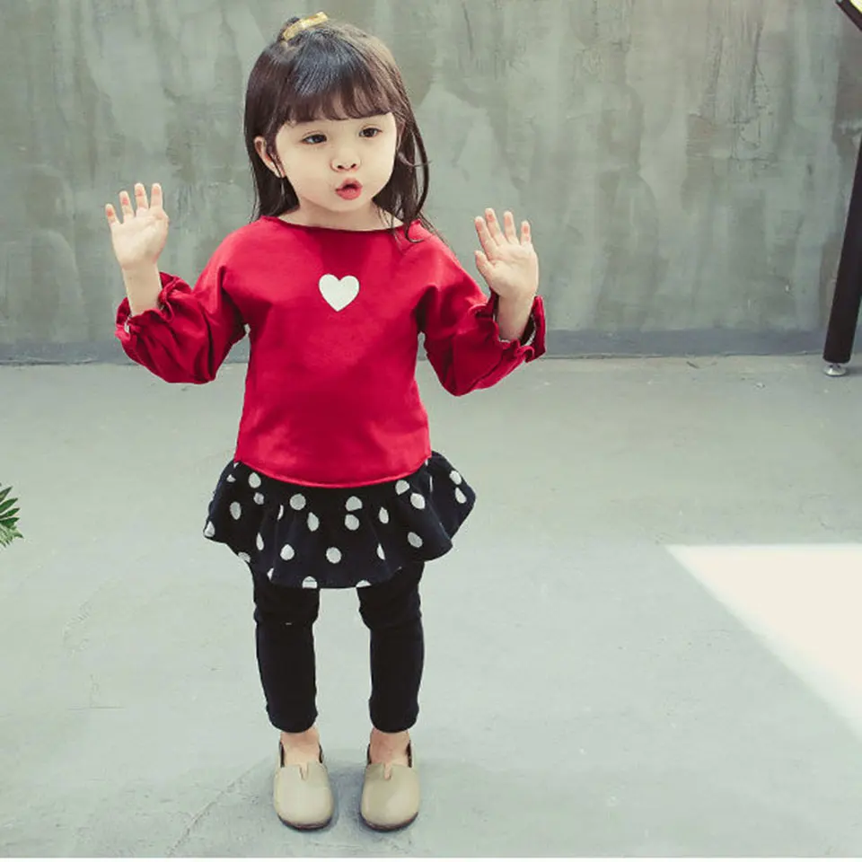 

Spring Newborn Baby Girls Clothes Sets Fashion Suit Long T-shirt + Pants Set Baby Girls Outside Wear Cute Autumn Clothing Sets