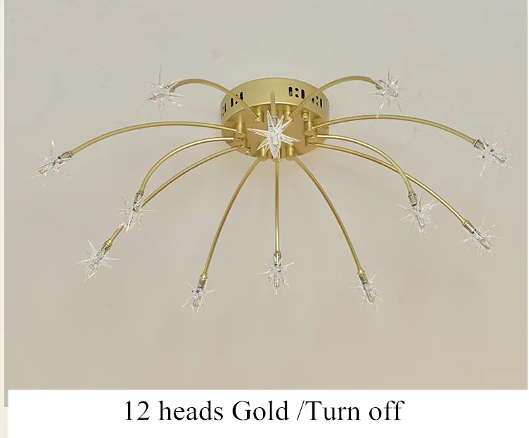 Lustres de Teto Plafonnier para o Quarto Luz da Lâmpada do Gelo Design Criativo Lâmpada Flor Vidro Lustre Decoração Casa Luminárias Led 12 Design criativo lâmpada led lustres de teto