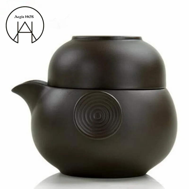 

Aegis HOS - Ceramic Zisha Tea Set Chinese Kung Fu Tea Set 1 Teacup + 1 Teapot Tea Portable Travel Simple Cup Give Gift