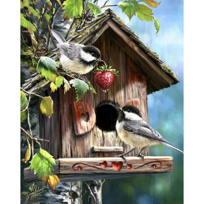 

Full Square Diamond 5D Diy Diamond Painting "Two Birds" Embroidery Cross Stitch Rhinestone Painting Decor
