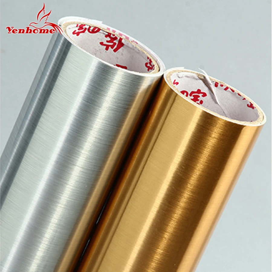 Günstige Wasserdicht glitter PVC wand aufkleber silber gold pinsel selbst klebe tapete arbeitsplatte küche schrank hause dekoration film