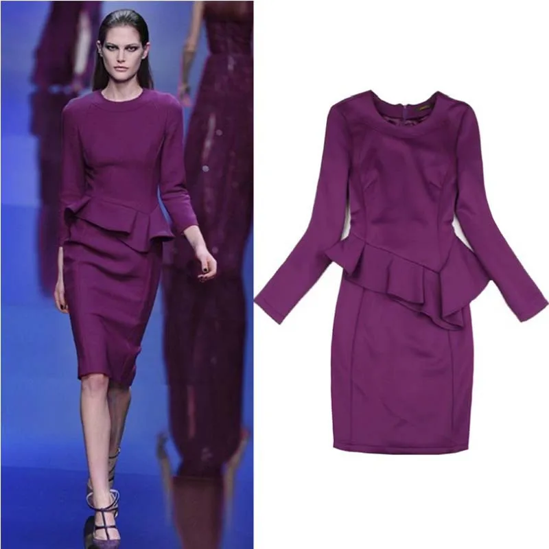dark purple sheath dress