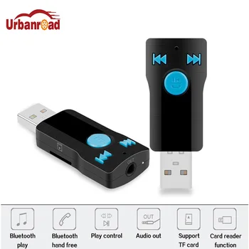 

Urbanroad USB Bluetooth Music Receiver Audio Adapter 3.5 mm Stereo Output Built-in Microphone Accept TF Card for iphone