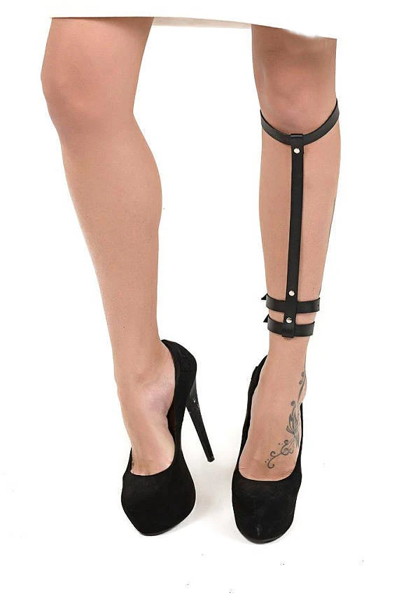 100 Handmade Punk Gothic Leather Garter Belt Waist Straps Thigh High