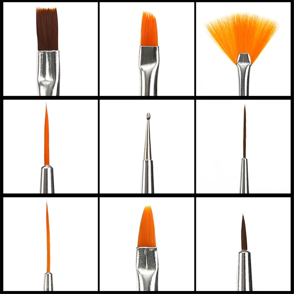 

Nail brush set 15 sets of pen nail brush painting pen pull pen set Professional UV Gel Acrylic Nail Art Brush Set