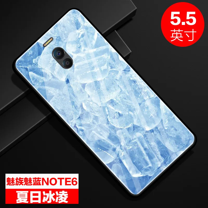 WeeYRN de cristal templado colorido teléfono caso Meizu M6 nota Funda de lujo Meizu M6 nota completa de protección de vidrio duro cubierta