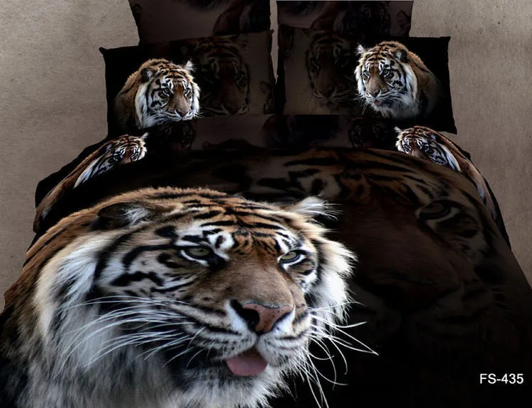 Tiger Bedding Sets Skincare Tiger Print 4 Piece Polyester 3d Tiger Bedding Sets Skincare Tiger Print 4 Piece Polyester 3d