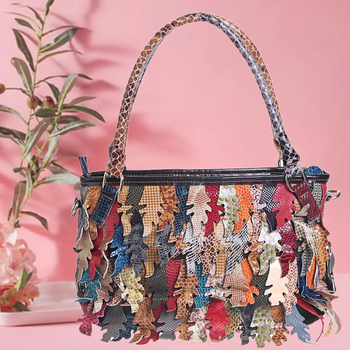 

Feminine Bolsa Female Patchwork Genuine Leather Handbags Totes Women Large Capacity Hand Bags Luxury Shoulder Bags Random Color