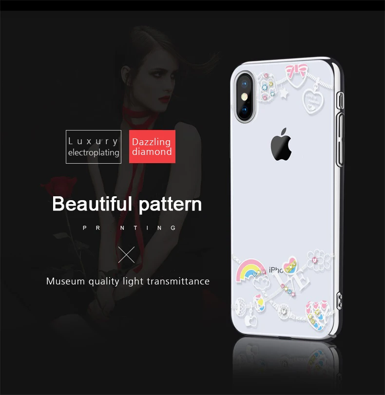 KINGXBAR Case for iPhone Xs Max Case Cute Patterned for iPhone Xs Cover Transparent for iPhoneXs Luxury Crystals from Swarovski  (3)