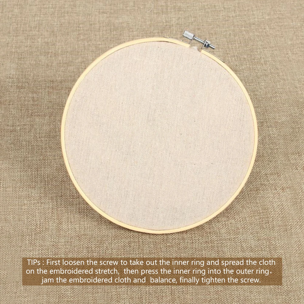 12Inch Wooden Circle Embroidery Frame Round Loop Hand Embroidery Hoop Rack  Ring DIY Cross Stitch Machine Needlecraft Sewing Tool