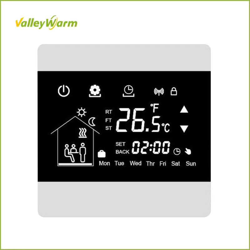 Умный сенсорный экран ValleyWarm термостат для подогрева пола электрический контроль